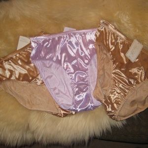 3 PRS Rene Rofe Hi Cut Size 10 Panty Stretch Satin